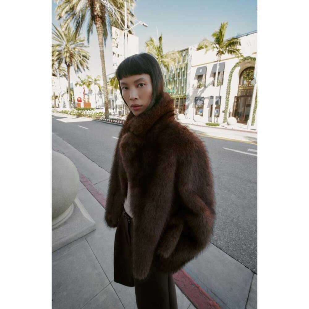 ZARA REVERSIBLE DOUBLE-FACED FAUX FUR JACKET